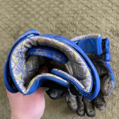 Blue Used Player's Brine King 14" Lacrosse Gloves