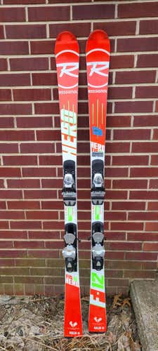 Used Rossignol 157 Hero SL FIS race skis with Rossi 12 Bindings