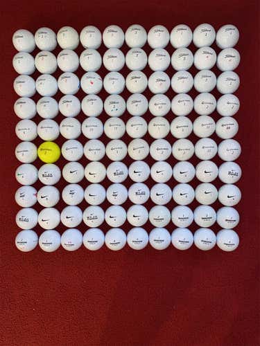 100 Golf Balls(Titleist,Taylormade, Nike, Bridgestone)