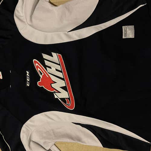Blue Adult Size 56 CCM Pro Stock Jersey