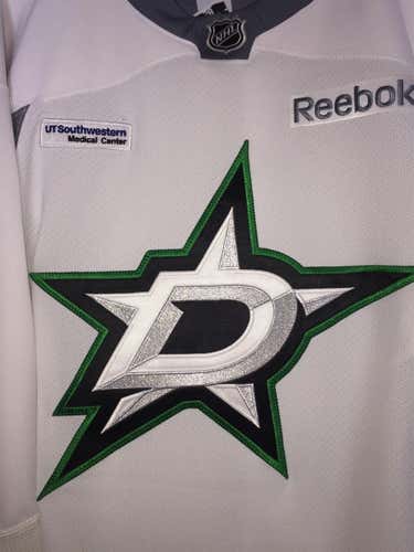 #39 WHITE  Reebok AUTHENTIC PRACTICE JERSEY  NHL DALLAS STARS  Size 58  #39 HANNA