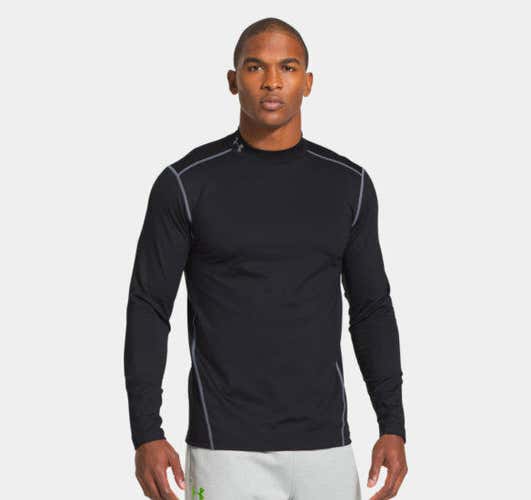 Under Armour Mens EVO Coldgear Fitted Mock Turtleneck Black 1248945-001 NEW in Under Armour bag