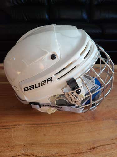 White New X-Small Bauer 4500 Helmet Combo