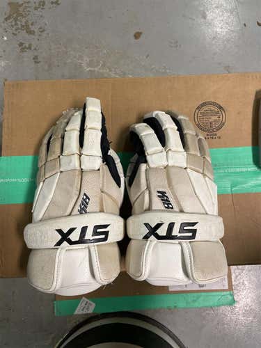 White Used Player's STX K18 13" Lacrosse Gloves