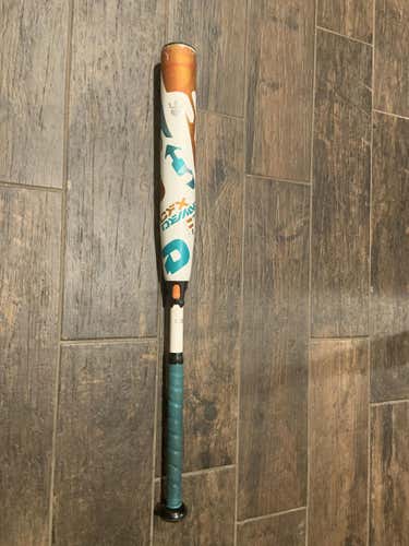 Orange/Turquoise Used Kid Pitch (9YO-13YO) 2019 DeMarini Composite CFX Bat (-11) 18 oz 29"