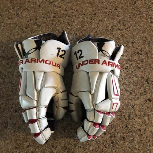Red Under Armour Lacrosse Gloves