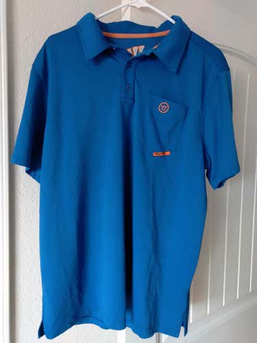 WARRIOR HOCKEY Electric Blue Used Men's Adult XL Polo Shirt
