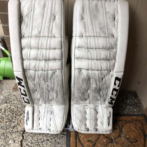 White 34+1" CCM E-Flex II Pro Goalie Pads