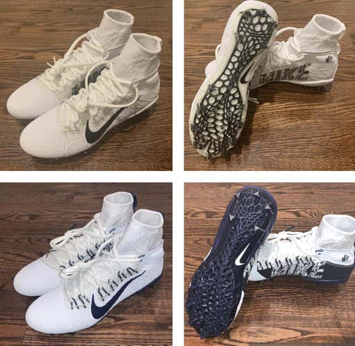 2 Pairs - New Men’s Size 7.5 Nike White/Black Huarache 7 Elite & White/Navy Huarache 7 Elite