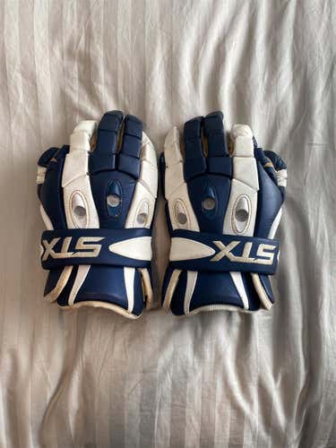 Blue Used STX 13" Lacrosse Gloves