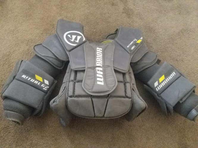 Used Senior Small Warrior Ritual G2 Goalie Chest and Arm Protector Goalie Chest Protector