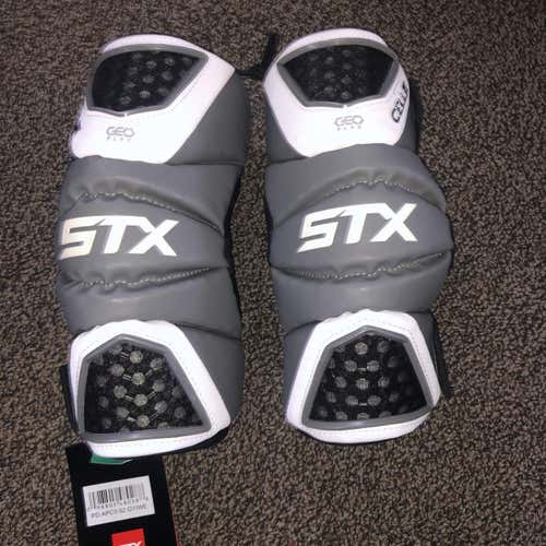 Brand New Stx Cell III Elbow Pads GRAY Medium M Lax Lacrosse new with tags NWY Arm pads