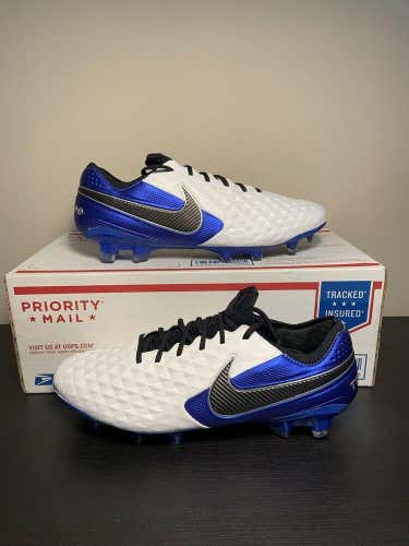 Nike Tiempo Legend 8 Elite ACC FG Cleats AT5293-104 Blue White Men’s Size 9.5