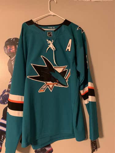 Adidas Men’s Size 54 XL San Jose Sharks #88 Brent Burns Home Jersey
