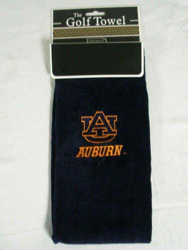 Devant Collegiate Golf Towel (Auburn Tigers) Blue Tri-Fold NEW