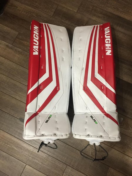 33+2 34+2 Vaughn SLR2 Pro Ventus Goalie Leg Pads Pad Red Used Senior Quickslide RRC Professor Strap