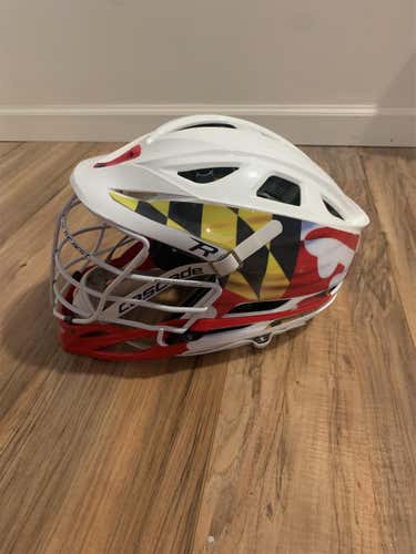 Univ Maryland Game Worn Flag Cascade R Helmet