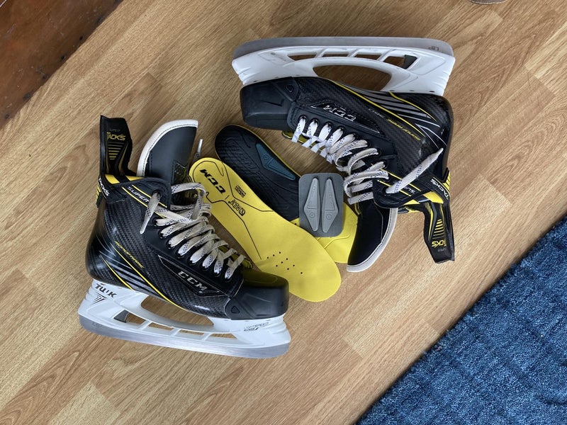 Used Senior CCM Super Tacks Hockey Skates Regular Width Pro Stock Size 7.25