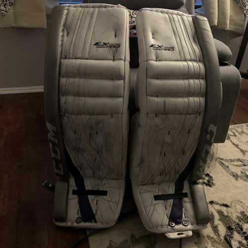 White Senior 33" CCM Extreme Flex Pro Goalie Leg Pads