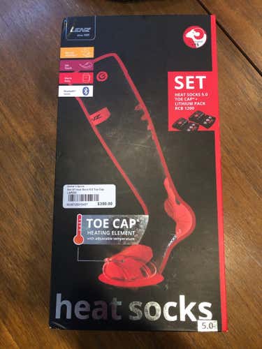 Black Unisex New Adult Large Lenz Ski Socks - with Red Trim