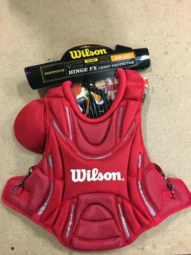 WILSON PRO STOCK HINGE FX FASTPITCH SOFTBALL CHEST PROTECTOR RED 14" 3340