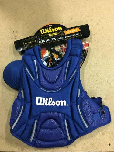 WILSON PRO STOCK HINGE FX FASTPITCH SOFTBALL CHEST PROTECTOR ROYAL 14" 3340