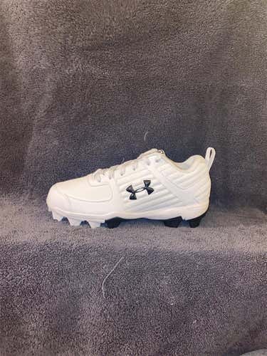 White Kid's Molded Cleats Under Armour