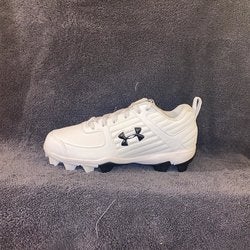 White Kid's Molded Cleats Under Armour