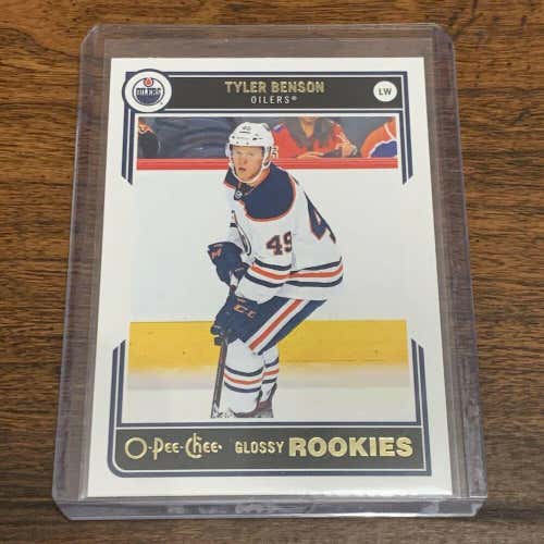 Tyler Benson Edmonton Oilers 20-21 UDS1 White O Pee Chee Glossy Rookie #R-5