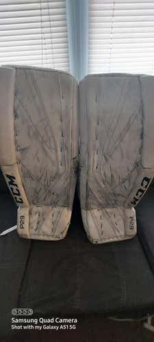 White Used Intermediate 31" CCM Premier P2.9 Goalie Leg Pads