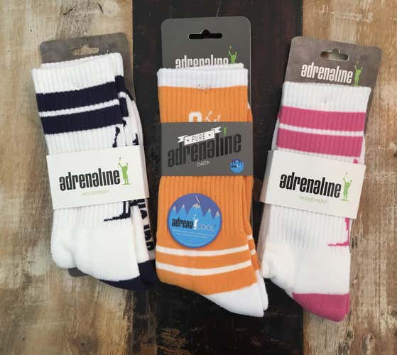 * Sock Bundle * Men's New Adult Adrenaline Lacrosse Socks - 3 Pair