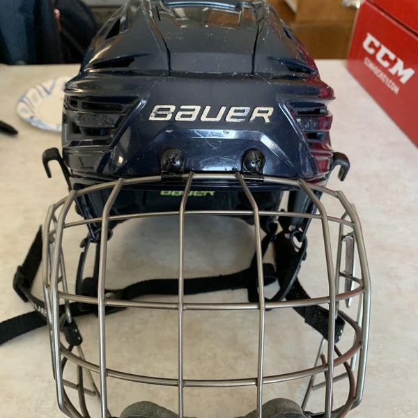 Bauer Re-Akt 150 Helmet in Navy, Size Medium /cage