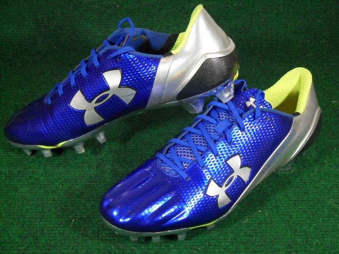 Used Mens Under Armour UA SpotLight Speedform MC Football Cleats Blue Silver 12