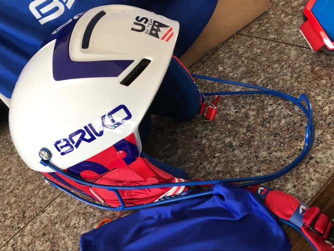 White Used Unisex Large Briko USA Helmet with Goggles