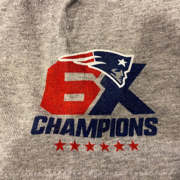 New England Patriots “Espanol” 6-Time Super Bowl Champions Gray Adult XXL  T-Shirt