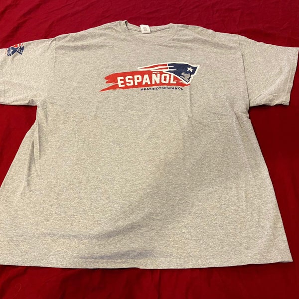 New England Patriots “Espanol” 6-Time Super Bowl Champions Gray Adult XXL T- Shirt