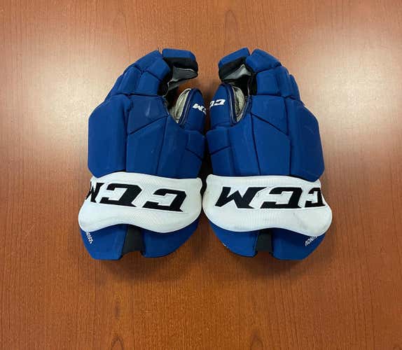 #76 Oleg Sosunov - Blue Used Senior CCM HGTKPP Gloves 15" Pro Stock