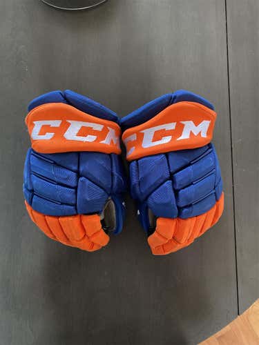 Blue And Orange Used CCM Pro Model 13" Pro Stock Gloves