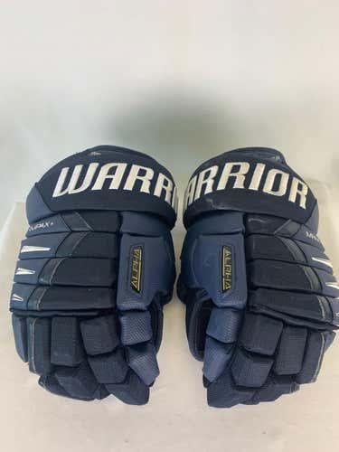 Navy Used Senior Warrior Alpha DX Gloves 13"- Jacksonville Icemen ECHL
