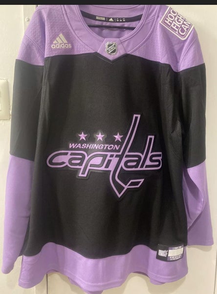 Adidas NHL Washington Capitals Authentic Hockey Fights Cancer Jersey Size 50 Medium