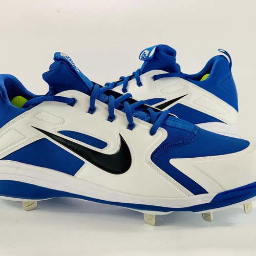 Nike Huarache Metal Blue White Baseball Cleats AJ1433-412 Mens Size 12
