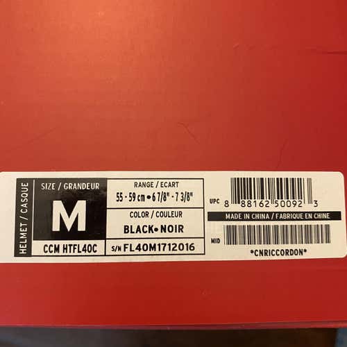 Black New Medium CCM FL40 Helmet