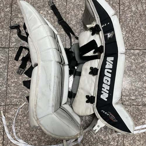White Used 24" Vaughn Velocity V7 Goalie Leg Pads
