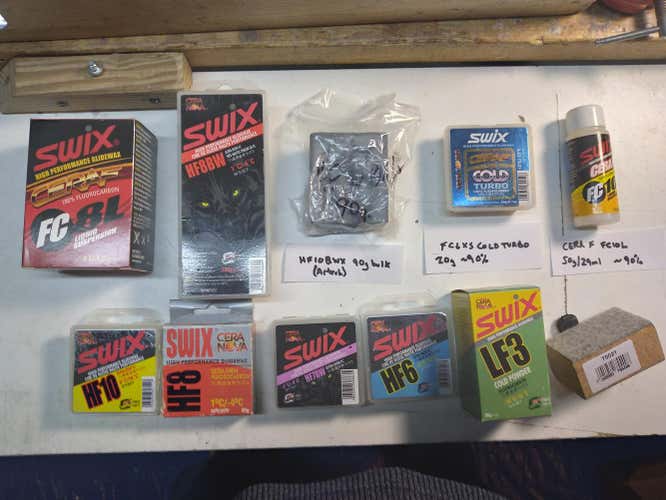 Swix Fluoro CeraF/HF+LF3 Race Wax pkg - loaded - 11 items! Well over 500g.