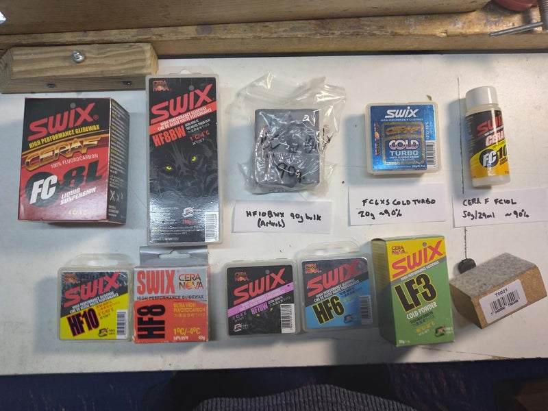 Swix Fluoro CeraF/HF+LF3 Race Wax pkg - loaded - 11 items! Well over 500g.
