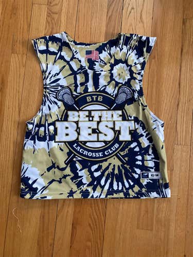 Gold And Blue Tie-Dye Be The Best Lacrosse Pinnie