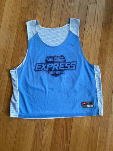 Carolina blue white reversible Long Island Expres Pinnie