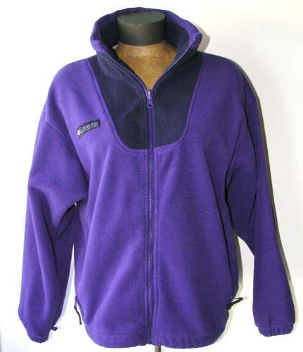 Vintage Columbia Women's Purple Full-Zip Fleece Sweater Jacket - Size S Small