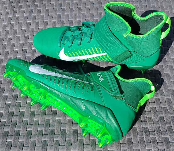 MENS NIKE ALPHA MENACE (US Size 11.5) PRO 2 MID TD FOOTBALL CLEATS MEAN GREEN