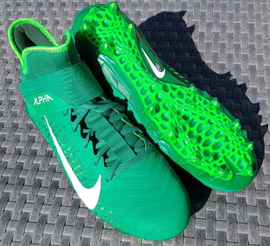 MENS NIKE ALPHA MENACE (US Size 13) PRO 2 MID TD FOOTBALL CLEATS MEAN GREEN